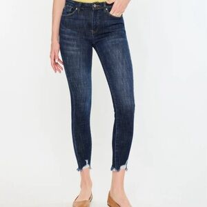 NWOT Kancan Premier Denim Esther High Rise Ankle Skinny Jeans dark wash size 27